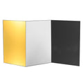 PRETYZOOM Foldable A4 Photography Reflective Board Tri-fold Silver Black White Gold Light Reflector Cardboard for Studio and Outdoor Photo Lighting