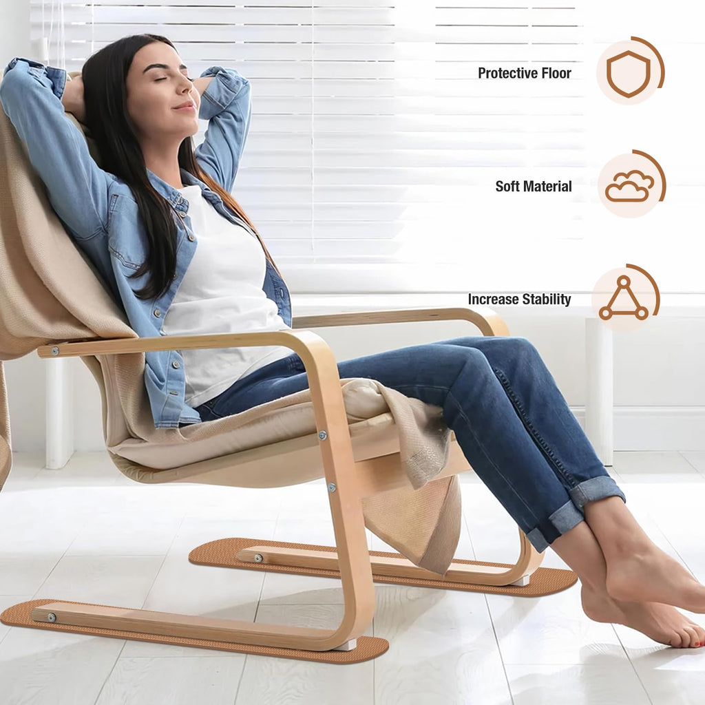 3 BUZZLETT 4-Pack Anti-Slip Rail Pads for Recliners & Sofas – 30.5 x 3.9 in Rubber Floor Protectors