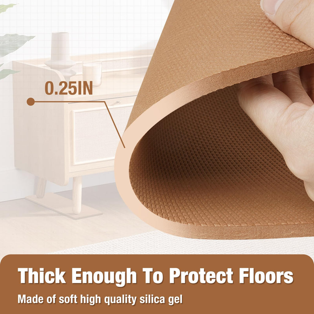 3 BUZZLETT 4-Pack Anti-Slip Rail Pads for Recliners & Sofas – 30.5 x 3.9 in Rubber Floor Protectors