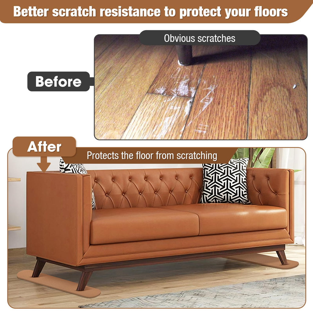 3 BUZZLETT 4-Pack Anti-Slip Rail Pads for Recliners & Sofas – 30.5 x 3.9 in Rubber Floor Protectors