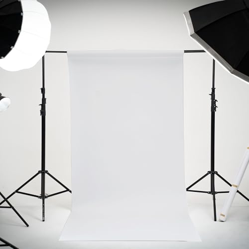 Kate Seamless Paper Backdrop White Paper Backdrop for Photoshoot (86''x32.8' Arctic White) - color: Arctic White, size: 86''x32.8'