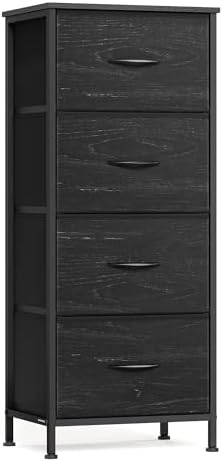 SONGMICS Dresser for Bedroom, Tall Dresser with 4 Fabric Drawers