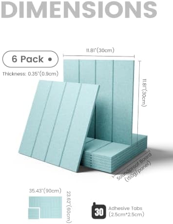 Fluxynara 36" x 24" Large Felt Bulletin Board, Aqua Blue