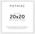 puthiac 20x20 Solid Oak Wood Picture Frame, White, 1 Pack