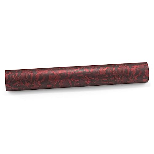 PET Marble Forged Carbon Fiber Textured Matte Red Vinyl Wrap Auto Car Sticker Decal Film Sheet Bubble Free Air Release Technology with Tool Set 5FTx15FT - size: 5ft X 15ft