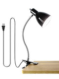 Desk lamp Eye-Caring Table Lamps, 360°Rotation Gooseneck Clip on Lamp Reading Light Portable Reading Book Light Clamp Study Desk Lamps for Bedroom and Office Home Lighting (Black) - color: Black