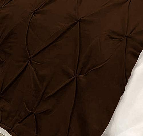 Bed Runner Set - 100% Pure Cotton 800 Thread Count - Luxury 1 Pinch Pleated Bed Runner and 2 Pillow Cover - 3 Piece Pinch Pleated Bed Runner Set King, Chocolate