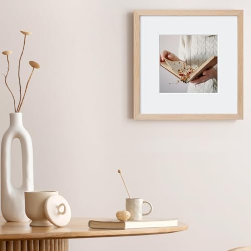 puthiac 12x12 Solid Oak Wood Picture Frame, Natural Oak, 1 Pack