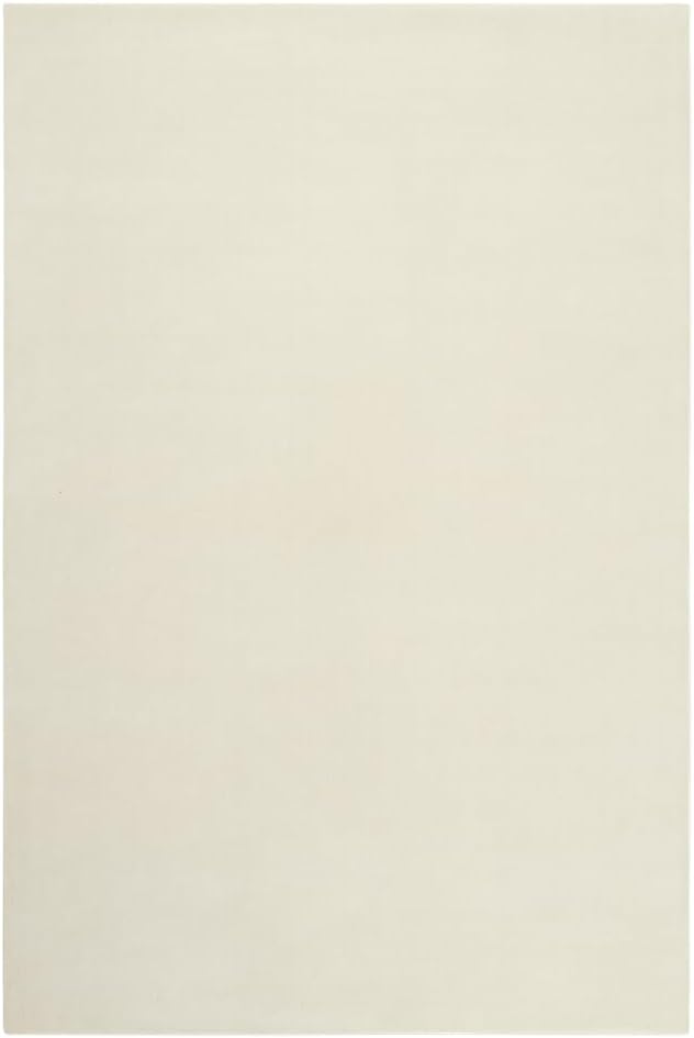 Hand-Tufted Wool Rectangle Area Rug – Soft Premium Wool Carpet for Living Room, Bedroom & Home Décor – 8X11 ft| Dusty White – Durable, Non-Slip Backing, Handcrafted Rug