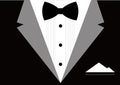 BELECO 5x3ft Fabric Gentleman Tuxedo Backdrop Black and White Bow Tie Suit Background Luxury Birthday Dinner Party Decor Banner Boy Men Father Bridegroom Photoshoot Studio Booth Props - size: 5x3FT
