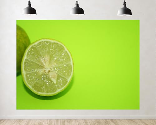 Trykid 9x6ft Fresh Lime Slice Backdrop Green Rind Citrus Fruit Scene Photography Background Food Themed Event Party Decoration Tapestry Photo Booth Prop Fabric - size: 9x6ft