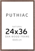 puthiac 24x36 Solid Oak Wood Picture Frame, Walnut, 1 Pack