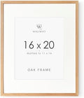 16x20 Picture Frame, Solid Oak Wood 16x20 Frames with Mat to 11x14