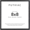 puthiac 8x8 Solid Oak Wood Picture Frame, Black, 1 Pack