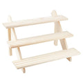 NBEADS 3-Tier Log Retail Earring Display Riser, Earring & Ring Holder Detachable Unfinished Wood Retail Jewelry Card Display Stand with Groove for Crafts Jewelry Showing Storage Display Collection - color: Wooden- L.W.Thi: 15.35x15.75x12.6"