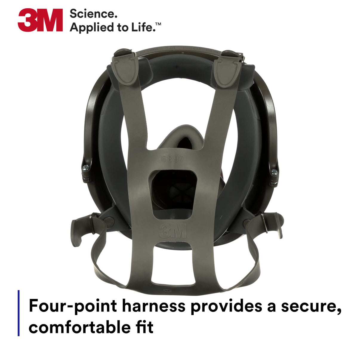 3M Full Facepiece Reusable Respirator 6700 – NIOSH Approved, Large Lens, Silicone Seal, Four-Point Harness