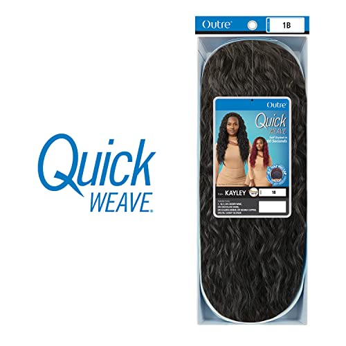 Outre Quick Weave Half Wig Cap Lays Flat Wig KAYLEY (DR2/BLSDBL) - color: DR2/BLSDBL