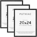 puthiac 20x24 Solid Oak Wood Picture Frames, Black, 3 Pack