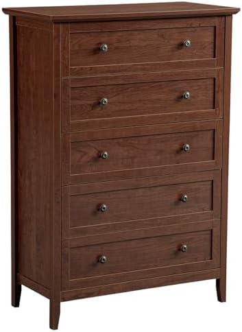 Karl home Brown Farmhouse 5 Drawers Tall Dresser, Bedroom Storage Chest