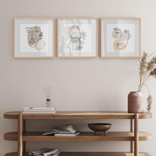 puthiac 20x20 Solid Oak Wood Picture Frames, Natural Oak, 3 Pack