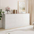 Bobve 70.9” Dresser for Bedroom with 9 Drawers, Large Modern Chest of Drawers with Deep Drawers, Wide Double Dresser Handle Free, Storage Organizer for Bedroom, Living Room, Hallway (White)