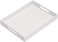 KEVLANG Glossy White Acrylic Serving Tray, 12x16Inch, Sturdy Kitchen Countertop Organizer, Decorative Vanity Table Tray, Ottoman Tray, 3/16 inch Thickness