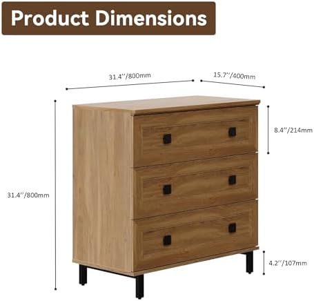 FENSULN Modern Dresser for Bedroom with 9 Drawers, 3 in 1 Wooden Chest of Drawers with Organizer Storage for Bed Room,Livingroom Hallway Oak