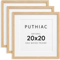 puthiac 20x20 Solid Oak Wood Picture Frames, Natural Oak, 3 Pack