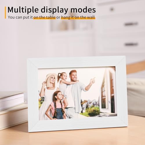 puthiac 5x7 Solid Oak Wood Picture Frame, White, 1 Pack