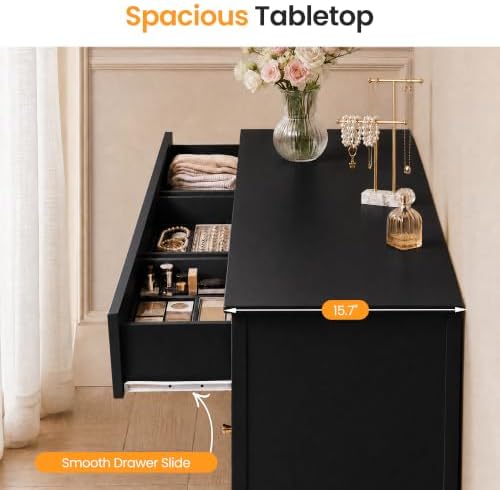 RoyalCraft 7 Drawer Dresser for Bedroom, 53" Wide, Wooden Chest of Drawers