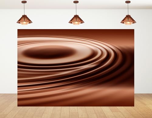 10x7ft Swirling Melted Chocolate Backdrop Smooth Rich Brown Liquid with Glossy Texture Photography Background for Dessert Baking Themed Party Decorations Banner Photo Booth Props - size: 10x7ft