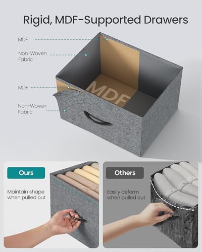 SONGMICS Dresser for Bedroom, Tall Dresser with 8 Fabric Drawers