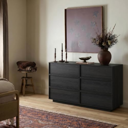 6-Drawer Dresser for Bedroom, 47.2" Wide, Wooden, Black