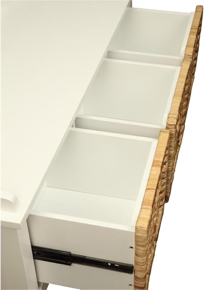 Acme Flavius 3-Drawer Wooden Storage Bench in White