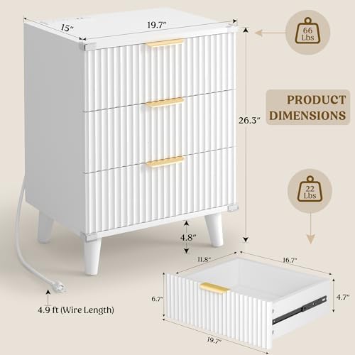 Modern Dressers and Nightstands Set 4-Piece, 2 Nightstands + 5 + 6-Drawers