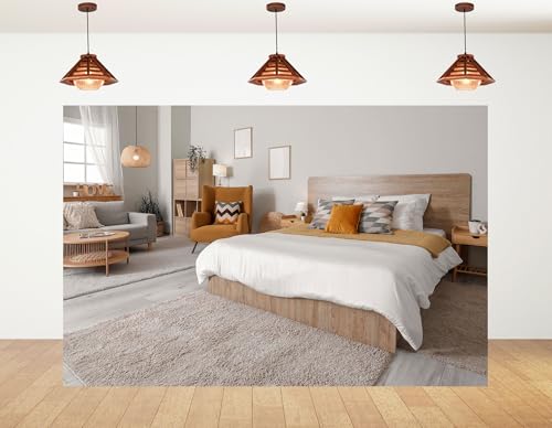 10x8ft Stylish Modern Bedroom Backdrop with Cozy Furniture and Neutral Tones Photography Background Inviting Warm Home Birthday Party Baby Shower Decorations Banner Photo Studio Props - size: 10x8ft