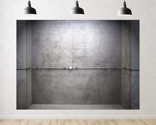 Trykid 10x7ft Minimal Concrete Wall Metal Rod Backdrop Modern Industrial Interior Photography Background Product Shoot Studio Setup Tapestry Party Decoration Photo Studio Prop Fabric - size: 10x7ft
