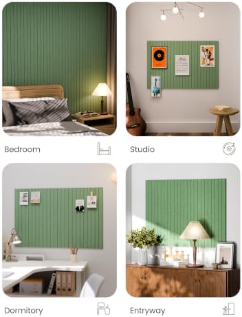 Fluxynara 36" x 24" Large Felt Bulletin Board, Moss Green