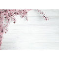12x10ft Valentine's Day Backdrop Countryside Rustic White Wood Plank with Wood Texture Spring Pink Blossom Peach Apricot Cherry Background Children Baby Adults Portraits Backdrop - size: 12x10ft