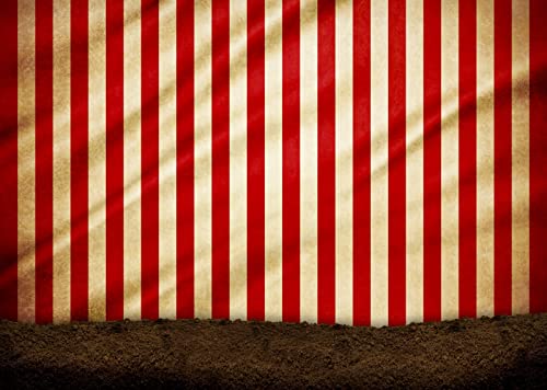 BELECO 15x10ft Fabric Circus Carnival Photography Backdrop Red and White Stripes Circus Tent Backdrop Evil Clowns Circus Carnival Themed Halloween Party Decor Baby Kids Adults Portrait Photo Props - size: 15x10FT