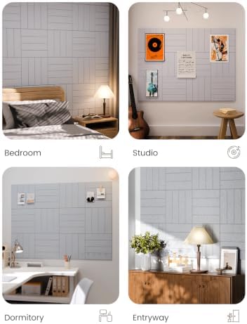 Fluxynara 48" x 36" Large Felt Bulletin Board, Soft Gray