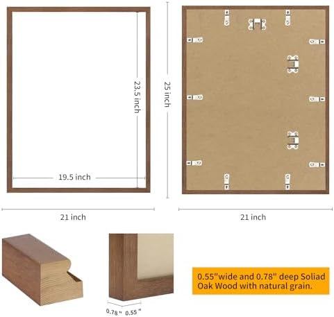 puthiac 20x24 Solid Oak Wood Picture Frame, Walnut, 1 Pack