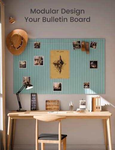 Fluxynara 48" x 36" Large Felt Bulletin Board, Aqua Blue