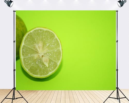 Trykid 9x6ft Fresh Lime Slice Backdrop Green Rind Citrus Fruit Scene Photography Background Food Themed Event Party Decoration Tapestry Photo Booth Prop Fabric - size: 9x6ft