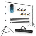 12 x 10ft Photo Video Studio Heavy Duty Backdrop Stand, Adjustable Photography Background Support Systemt Kit with Shock-Proof Spring, Carrying Bag, 6 Clamps - size: 10×12ft