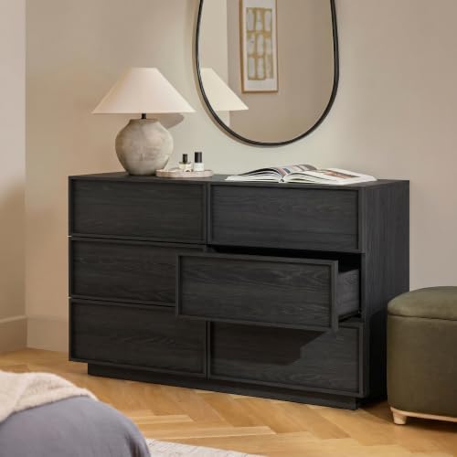 6-Drawer Dresser for Bedroom, 47.2" Wide, Wooden, Black
