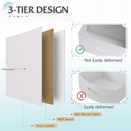 WLIVE 12 Drawer Tall White Fabric Dresser Bedroom Storage Chest