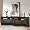 AMERLIFE 70" Modern Curved TV Stand with Storage for TVs Up to 80"