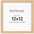 puthiac 12x12 Solid Oak Wood Picture Frame, Natural Oak, 1 Pack