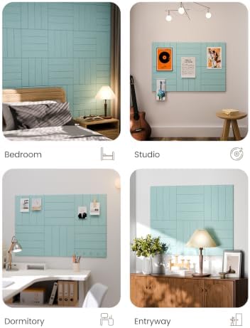 Fluxynara 36" x 24" Large Felt Bulletin Board, Aqua Blue